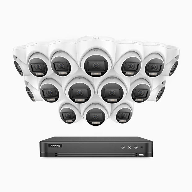 ADLK800 - Kit di Videosorveglianza Analogica a 16 Canali con 16 Telecamere 4K, Visione Notturna Dual-Light, 3840x2160@20fps, Ampia Apertura f/1.6, Uscita Segnale 4-in-1, IP67