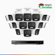 NightChroma TM NCK800 - 16-Channel PoE Video Surveillance Kit with 16 4K Cameras, Acme 4K UHD PoE IP Security Camera Full Color Night Vision with Stunning f/1.0 Aperture, Compatible with Alexa (I91BQ)
