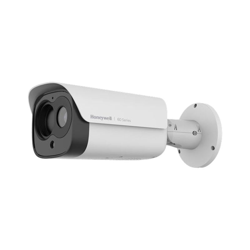 Honeywell 60 Series bi-spectrum fixed bullet camera with thermal imaging, 5MP optical resolution, dual IR and white LEDS, and smoke & fire detection analytics